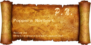 Poppera Norbert névjegykártya